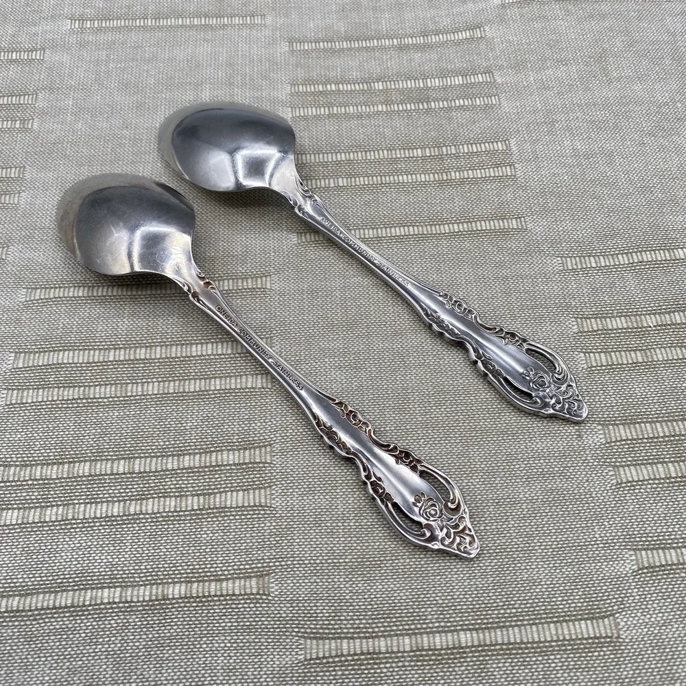 Oneida Community BRAHMS Teaspoons 2pcs Stainless Flatware Spoons 6